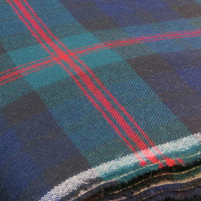 Checked Coating Wool with Blue, Red and Green stripes