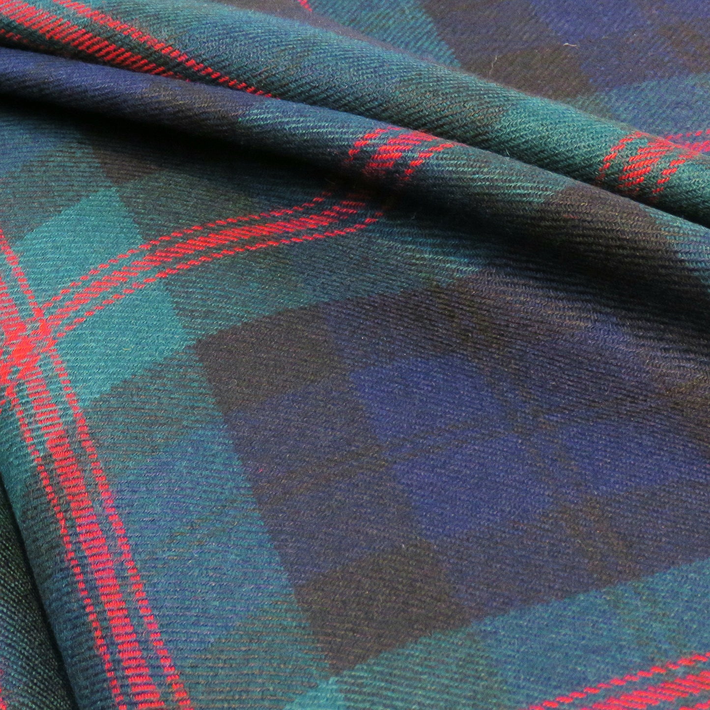 Checked Coating Wool with Blue, Red and Green stripes