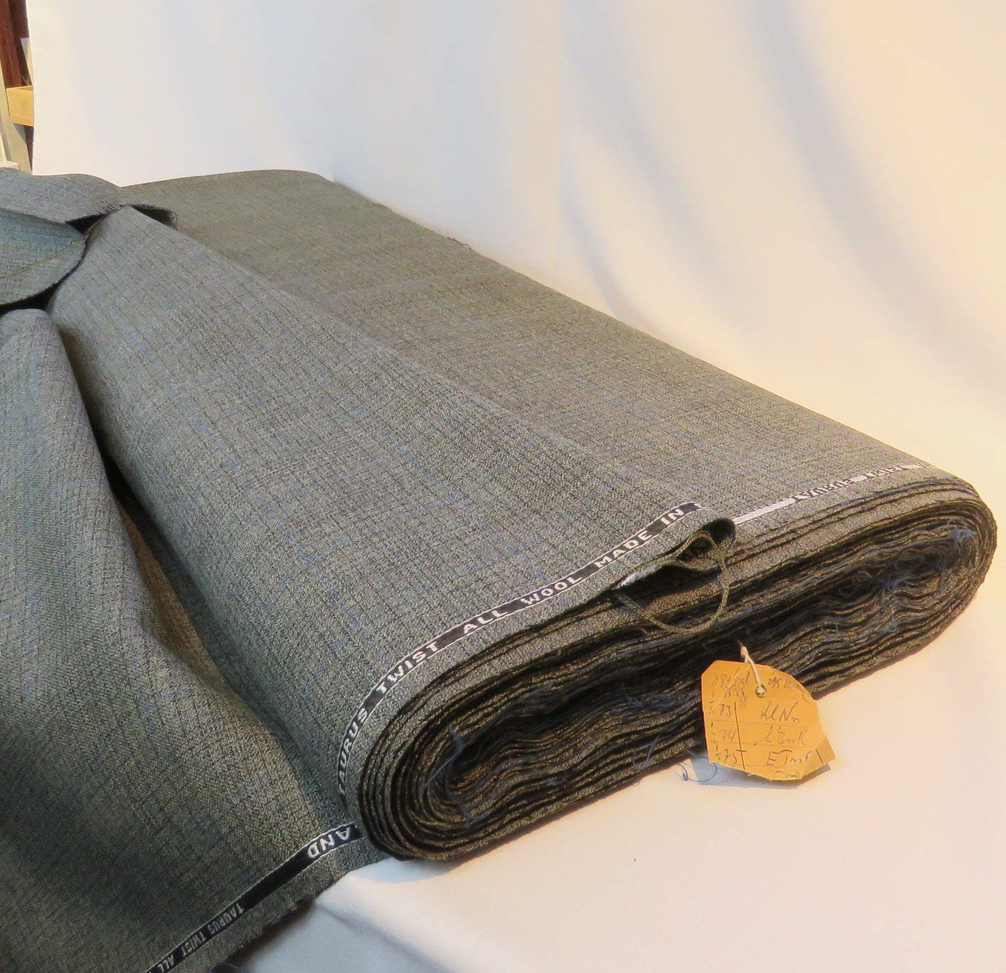 Vintage Wool "Taurus Twist" with blue checks