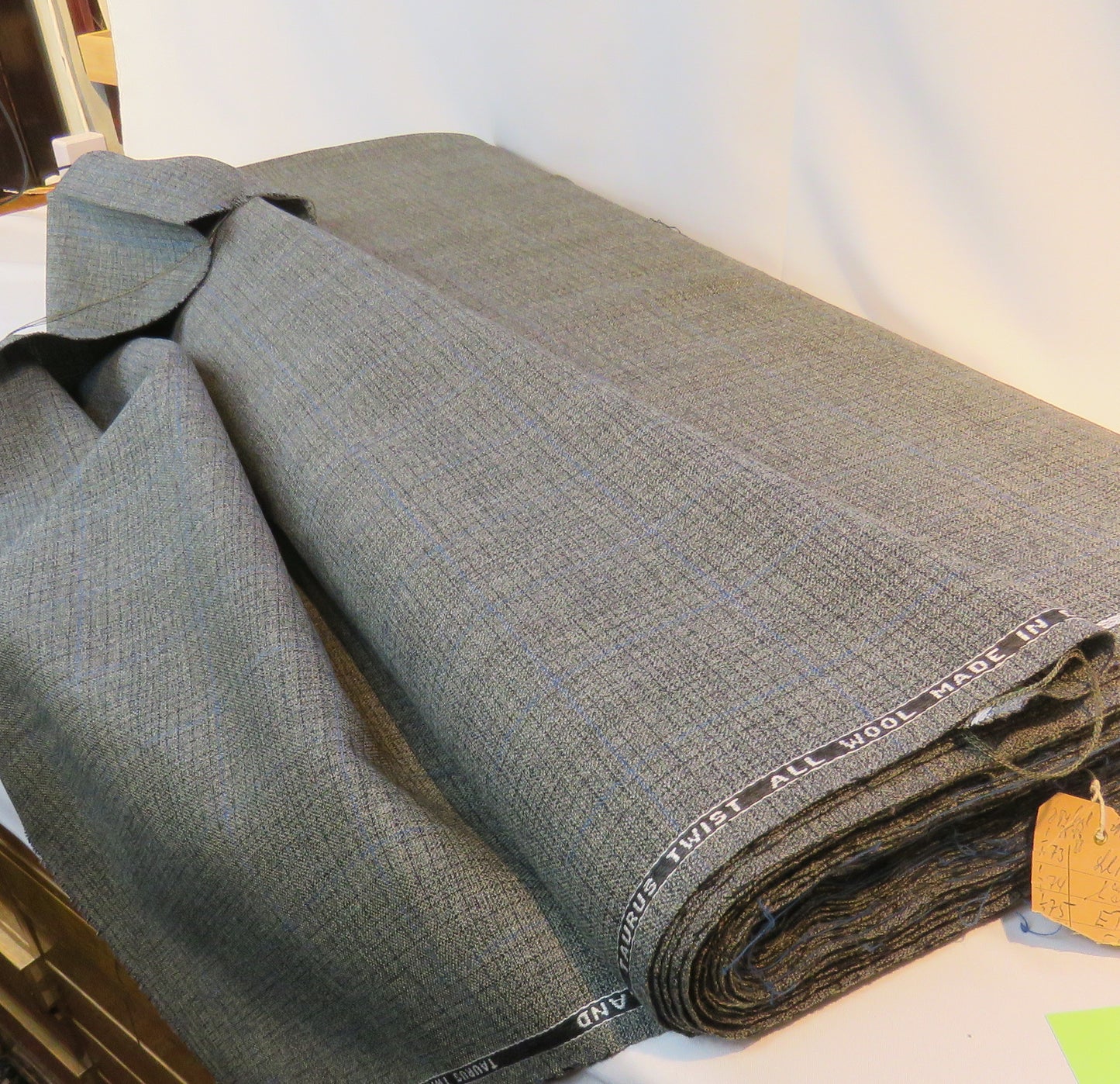 Vintage Wool "Taurus Twist" with blue checks