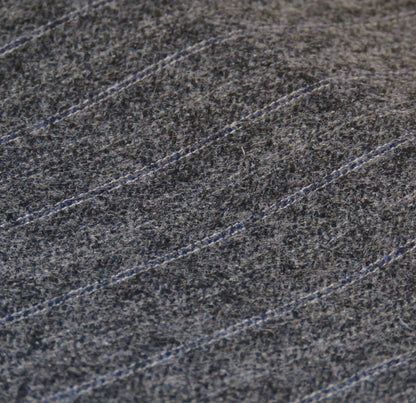 Vintage Gray Soft Suit Wool with White Pinstripe