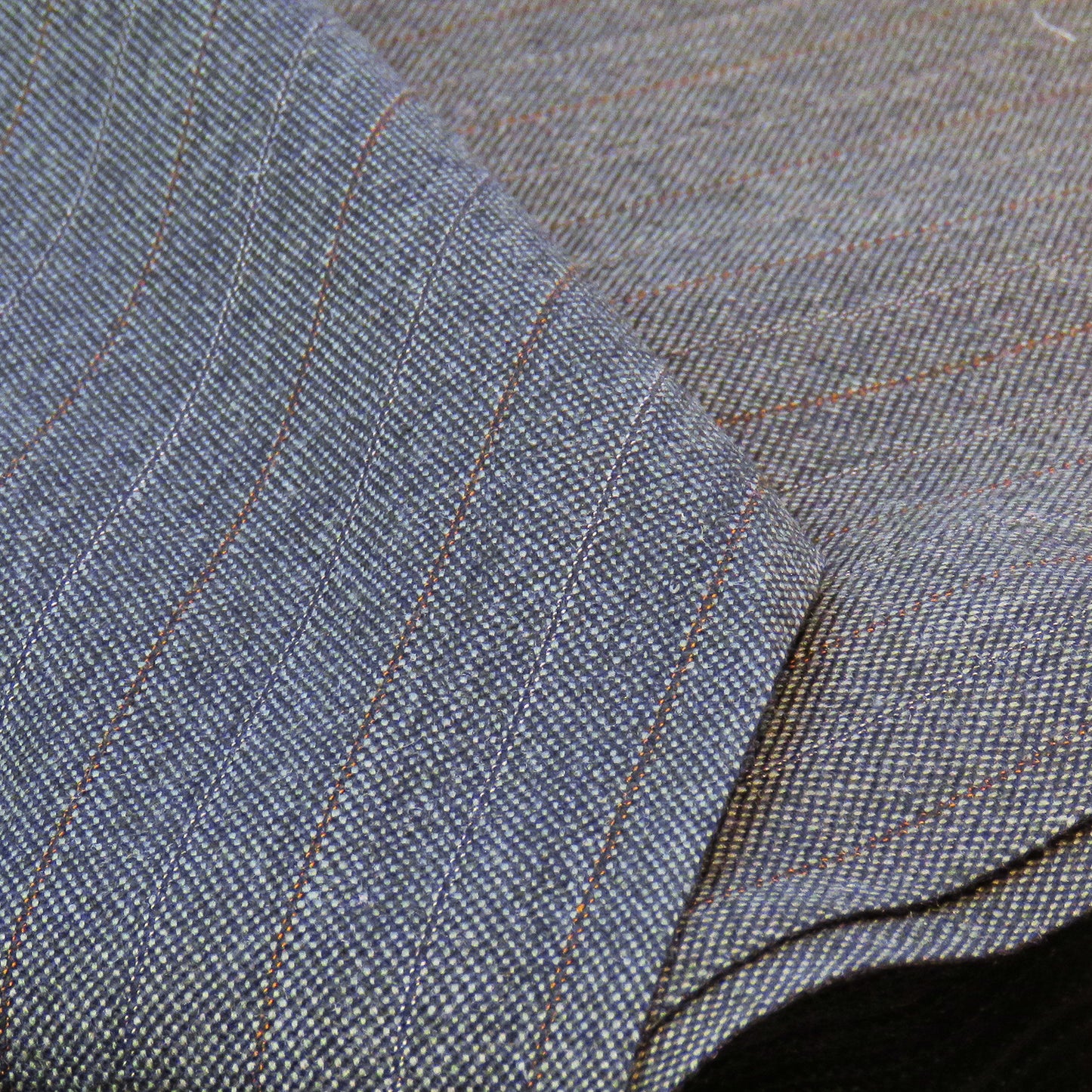 Vintage grey-blue Suit wool with Red/Orange Stripe