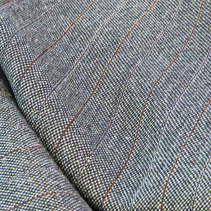 Vintage grey-blue Suit wool with Red/Orange Stripe