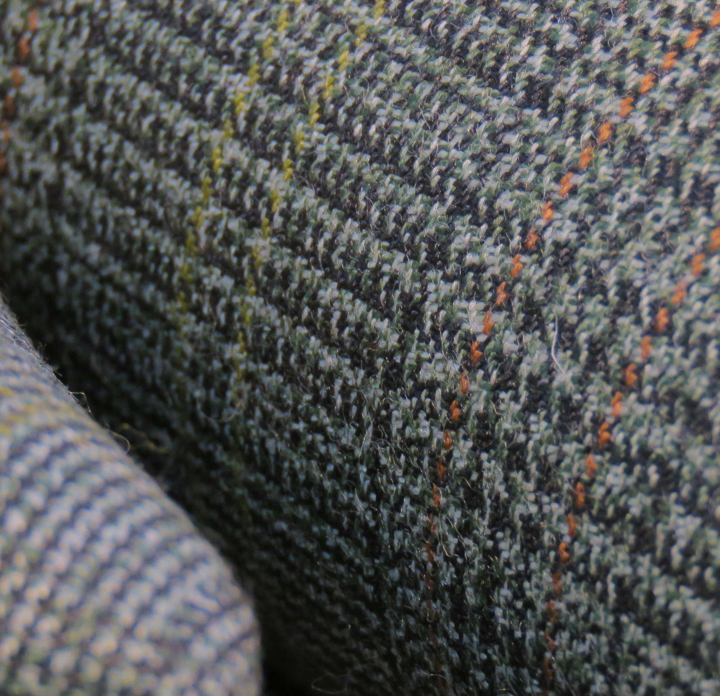 Vintage Plaid Suit Wool with Yellow and Orange Stripe