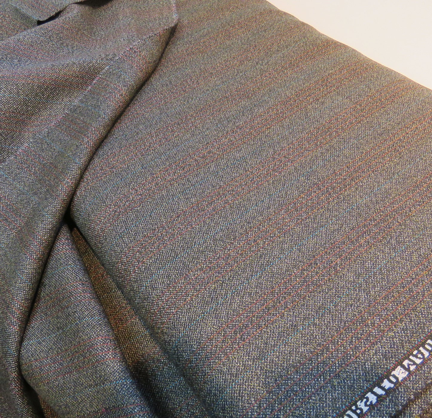 Vintage Suit Wool with Red and Blue Stripes