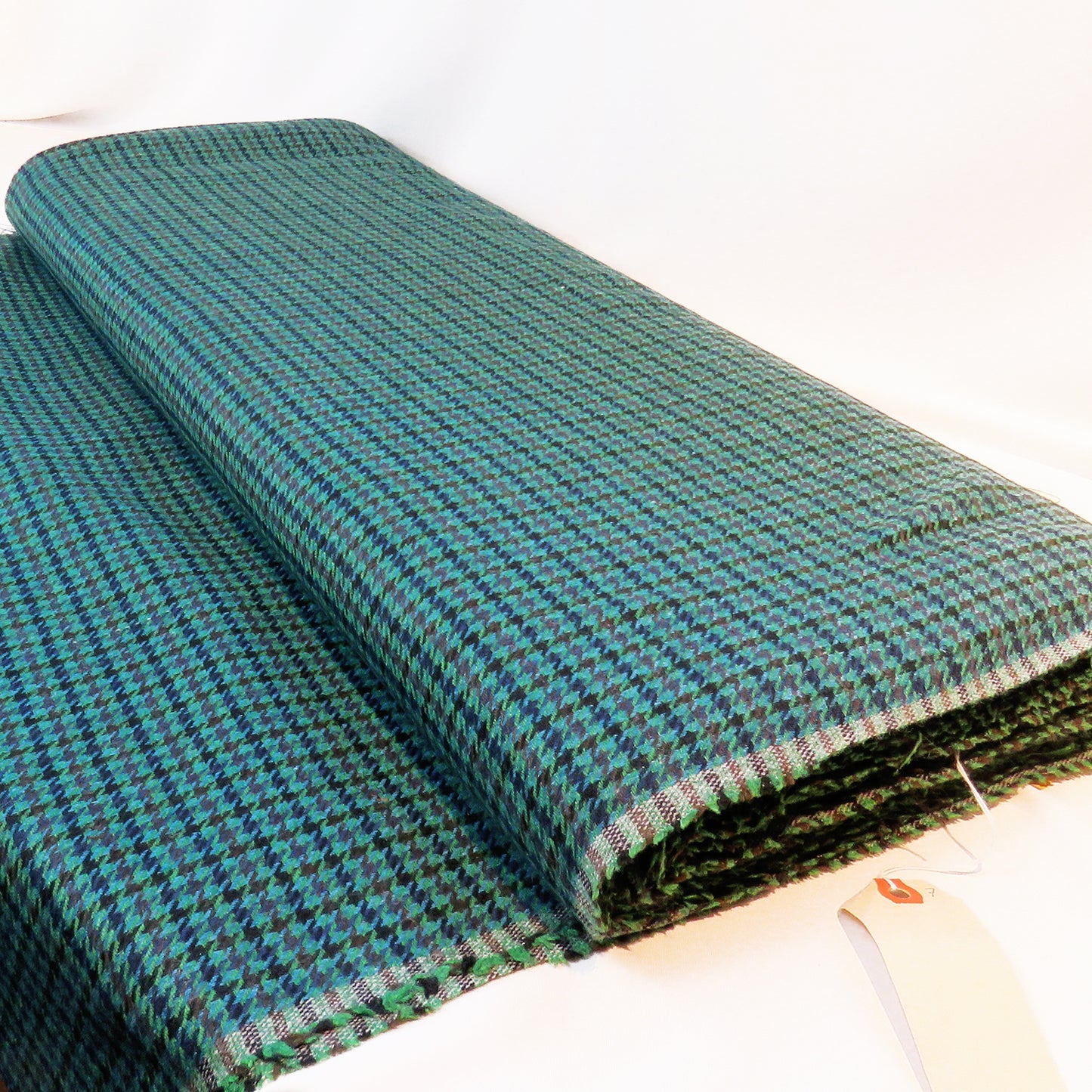 Dog tooth tartan Green/Blue coat wool