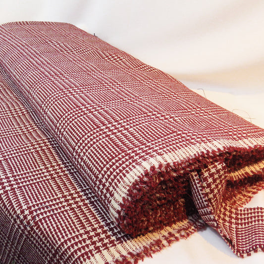 Loosely Woven "Ungaro" Coat Wool with Red and White Checks