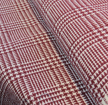 Loosely Woven "Ungaro" Coat Wool with Red and White Checks