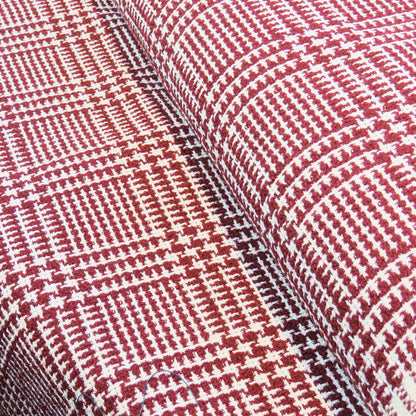 Loosely Woven "Ungaro" Coat Wool with Red and White Checks